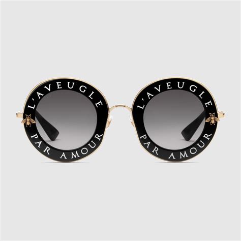 gucci rectangle sunglasses metal frame|56mm round sunglasses gucci.